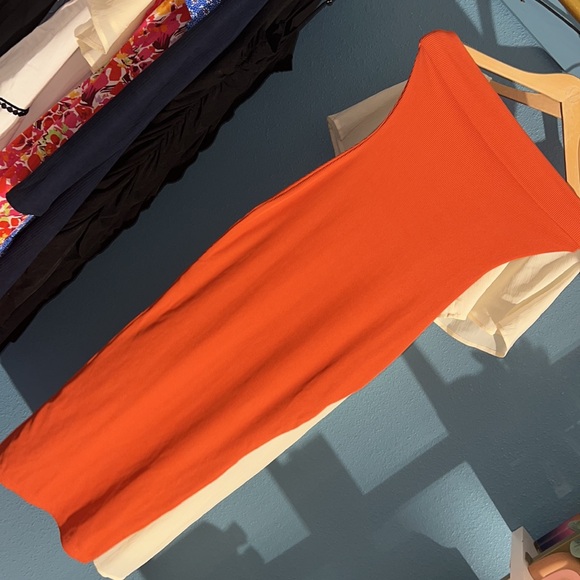 PRETTYGARDEN Womens Summer Bodycon Maxi Tube Dress Ribbed Strapless Side Slit - Picture 4 of 5